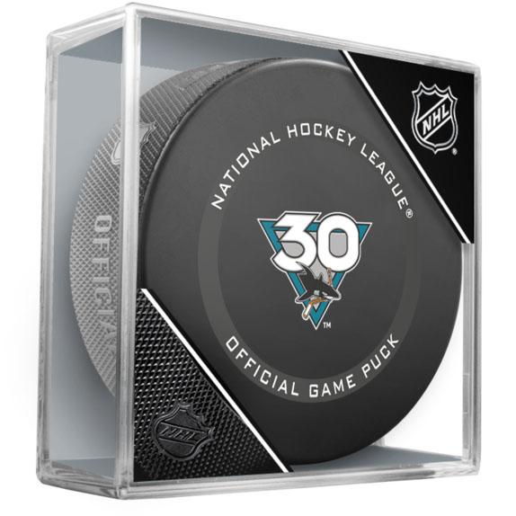 NHL San Jose Sharks 2021 Official 30Th Anniversary Game Hockey Puck In Cube