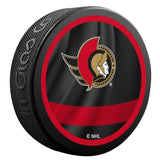 Ottawa Senators Retro Reverse Double-Sided Logo NHL Inglasco Souvenir Puck