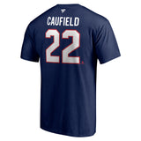 Men's Montreal Canadiens Cole Caufield Fanatics Branded Navy Authentic Stack – Name & Number T-Shirt