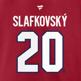 Men's Montreal Canadiens Juraj Slafkovsky Fanatics Branded Red Authentic Stack – Name & Number T-Shirt