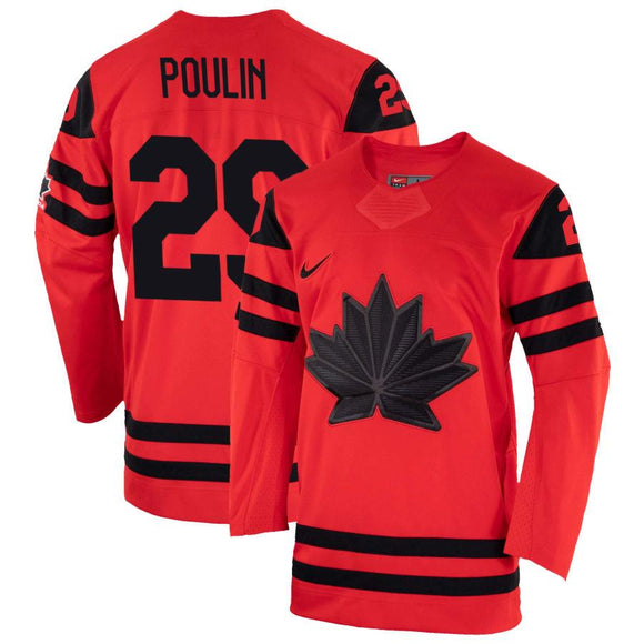 Men's Nike Red Hockey Team Canada IIHF 2022 Replica Olympics Marie-Philip Poulin Jersey