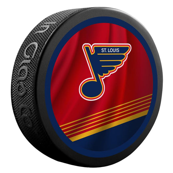 St Louis Blues Retro Reverse Double-Sided Logo NHL Inglasco Souvenir Puck