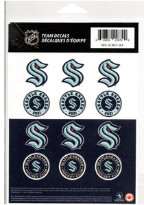 Seattle Kraken  5" x 7" Set of 12 Mini Team Decal Sticker Set NHL Hockey