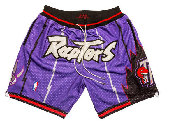 Men s Mitchell Ness Toronto Raptors Just Don Throwback Authentic Pro NBA Basketball Shorts