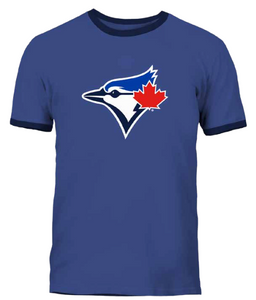 Men's Toronto Blue Jays Navy Blue Ringer MLB Baseball T Shirt - Multiple Sizes