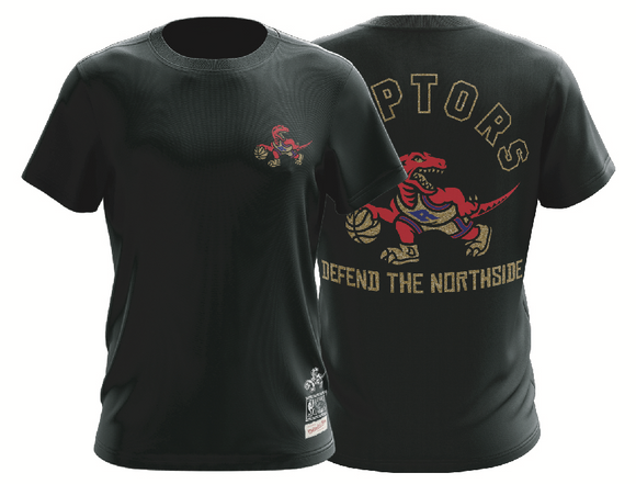 Men's Toronto Raptors Mitchell & Ness Defend The Northside Black T-Shirt
