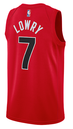 Back Lowry Jersey Number Men's Toronto Raptors Kyle Lowry Nike Red