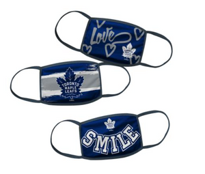 Youth Girls Age 7-16 Toronto Maple Leafs NHL Hockey Pack of 3 Face Covering Mask