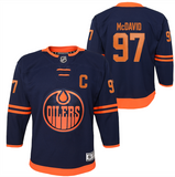 Edmonton Oilers Child Ages 4-7 Connor McDavid Navy Blue Premier - Player Hockey Jersey