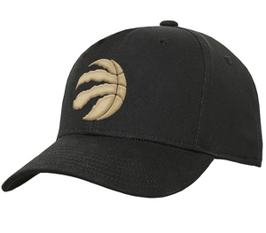 Kids Toronto Raptors NBA Basketball Alternate Black Gold Pre Curved Snapback Cap Hat