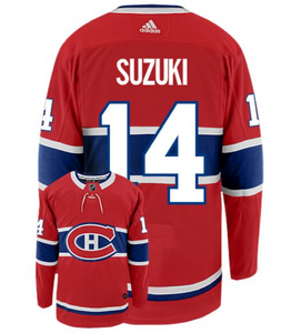 Men's Montreal Canadiens Nick Suzuki adidas Red Authentic Player Hockey Jersey