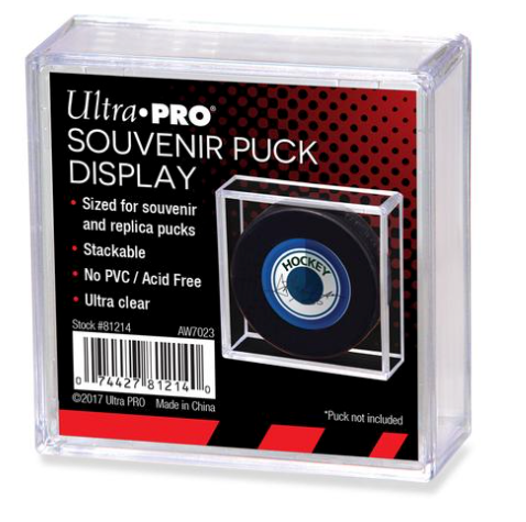 Ultra Pro Souvenir Size Square Hockey Puck Holder Cube Display Case Stackable