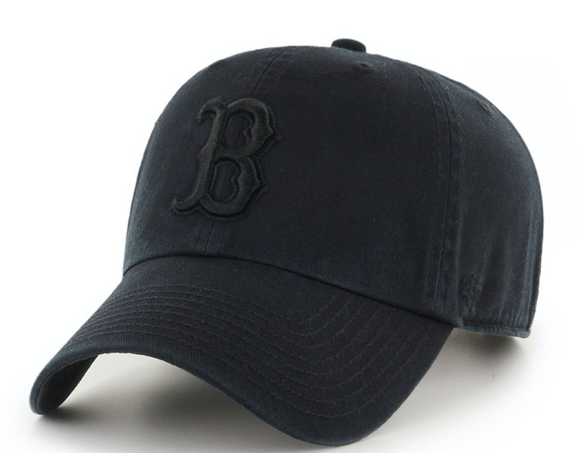 Men's Boston Red Sox 47 Brand Black Clean Up Adjustable Buckle Cap Hat