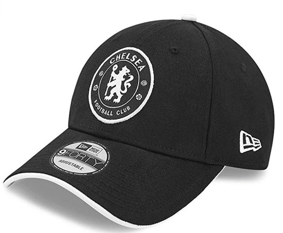 Team Chelsea Soccer Club New Era 9Forty Black White Adjustable Strap Hat