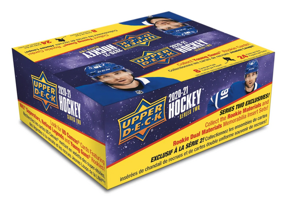 2020/21 Upper Deck Series 2 Hockey 24-Pack Box 24 Packs Per Box, 8 Cards Per Pack