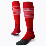 Men's MLB Baseball Diamond Pro OTC On Field Stripe Red & White Socks - Size Large