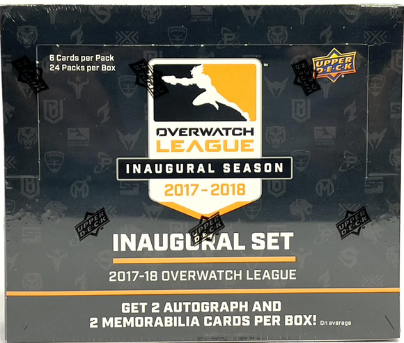 Overwatch League Inaugural Season Set Hobby Box (Upper Deck 2017/18) 24 Packs Per Box, 6 Cards Per Pack