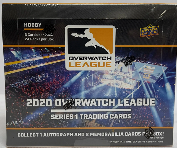 Overwatch League Series 1 Hobby Box (Upper Deck 2020) 24 Packs Per Box, 6 Cards Per Pack