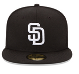 Men's San Diego Padres New Era Black & White MLB Baseball 59FIFTY Fitted Hat