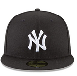 Men's New York Yankees New Era Black & White MLB Baseball 59FIFTY Fitted Hat