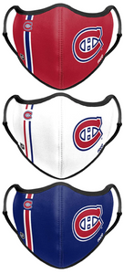 Montreal Canadiens NHL Hockey Foco Pack of 3 Adult Sports Face Covering Mask