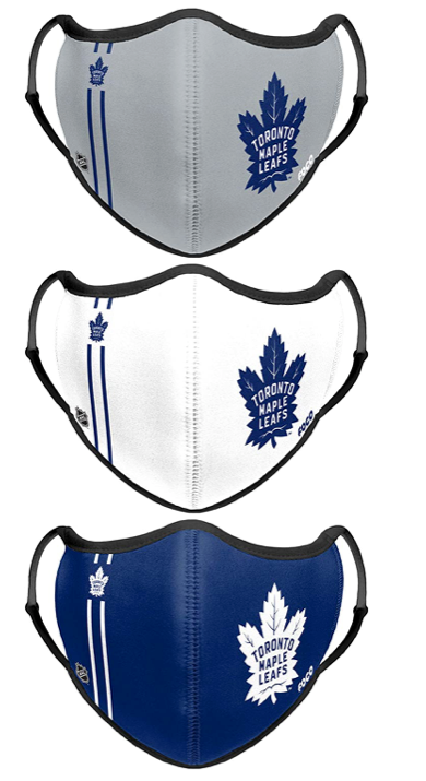 Toronto Maple Leafs NHL Hockey Foco Pack of 3 Adult Sports Face Covering Mask