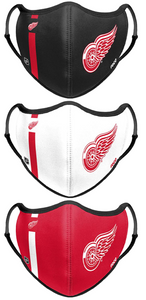 Detroit Red Wings NHL Hockey Foco Pack of 3 Adult Sports Face Covering Mask