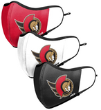 Ottawa Senators NHL Hockey Foco Pack of 3 Adult Sports Face Covering Mask