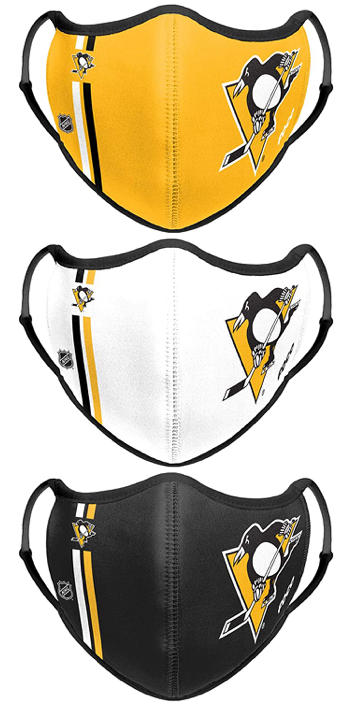 Pittsburgh Penguins NHL Hockey Foco Pack of 3 Adult Sports Face Covering Mask