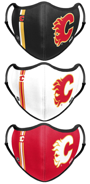 Calgary Flames NHL Hockey Foco Pack of 3 Adult Sports Face Covering Mask