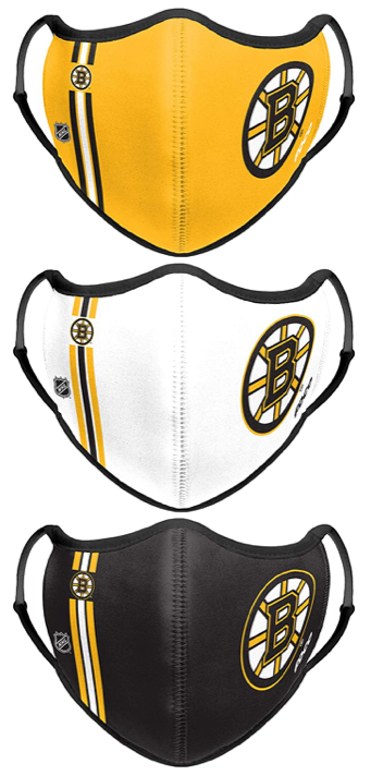 Boston Bruins NHL Hockey Foco Pack of 3 Adult Sports Face Covering Mask