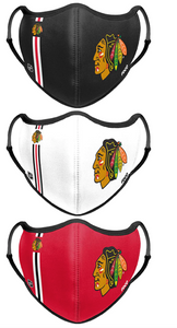 Chicago Blackhawks NHL Hockey Foco Pack of 3 Adult Sports Face Covering Mask