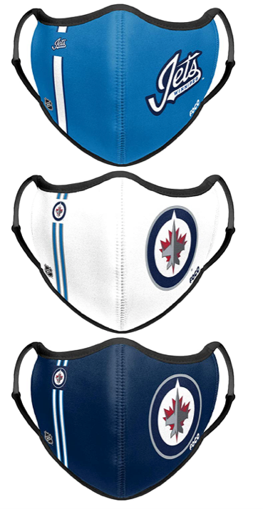 Winnipeg Jets NHL Hockey Foco Pack of 3 Adult Sports Face Covering Mask