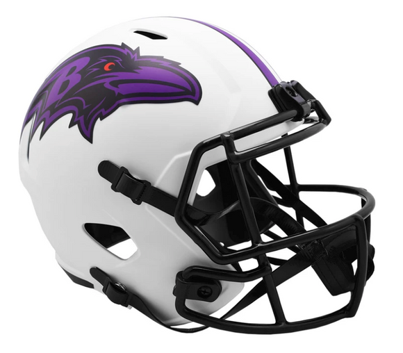 Baltimore Ravens Riddell White Lunar Eclipse Full Size Replica NFL Football Helmet