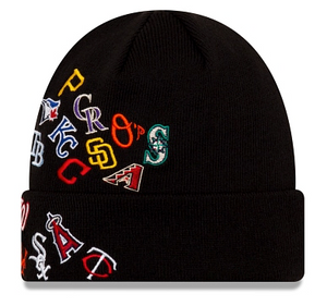 Men's MLB Baseball New Era Black Overload Cuffed Knit Toque Beanie Hat - One Size Fits Most