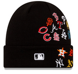 Men's MLB Baseball New Era Black Overload Cuffed Knit Toque Beanie Hat - One Size Fits Most