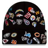 Men's NFL Football New Era Black Overload Cuffed Knit Toque Beanie Hat - One Size Fits Most