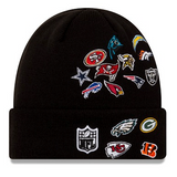 Men's NFL Football New Era Black Overload Cuffed Knit Toque Beanie Hat - One Size Fits Most