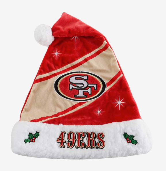 San Francisco 49ers Logo Colorblock Santa Hat NFL Football by Forever Collectibles