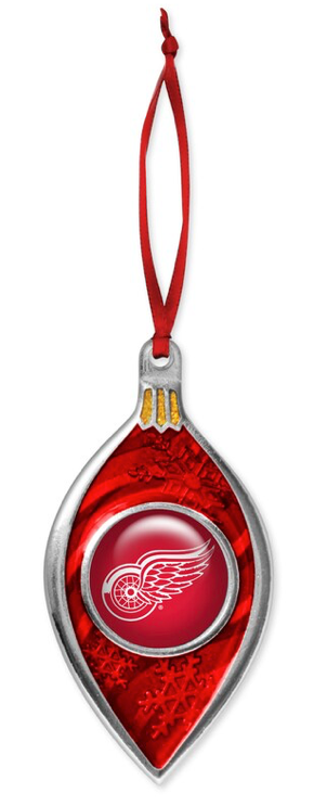 Detroit Red Wings NHL Hockey Sparkle with Satin Ribbon Christmas Tree Ornament