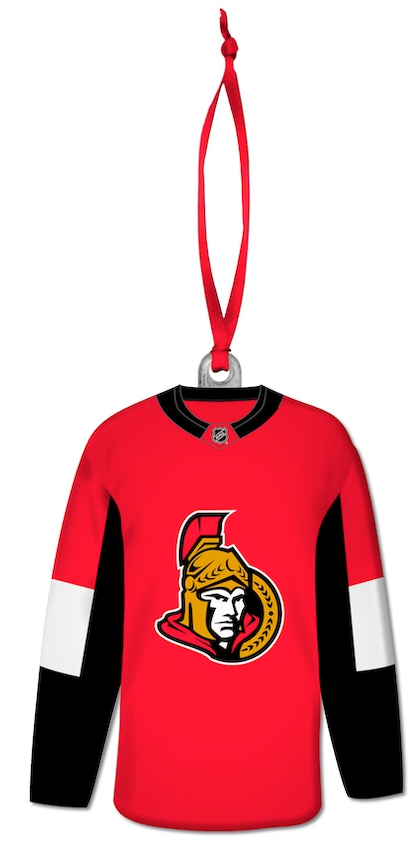 Ottawa Senators NHL Hockey Resin Jersey with Satin Ribbon Christmas Tree Ornament