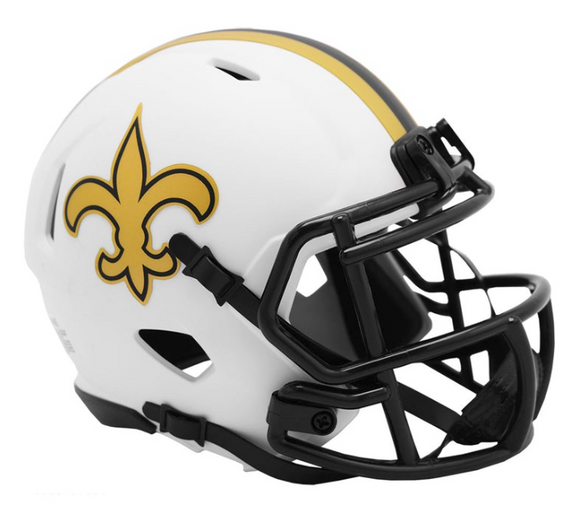 NFL Football Riddell New Orleans Saints Alternate Lunar Eclipse Mini Revolution Speed Replica Helmet