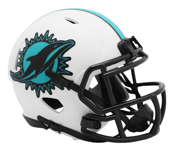 NFL Football Riddell Miami Dolphins Alternate Lunar Eclipse Mini Revolution Speed Replica Helmet