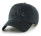 Men's Quebec Nordiques Black on Black Clean up Adjustable Hat Cap One Size Fits Most