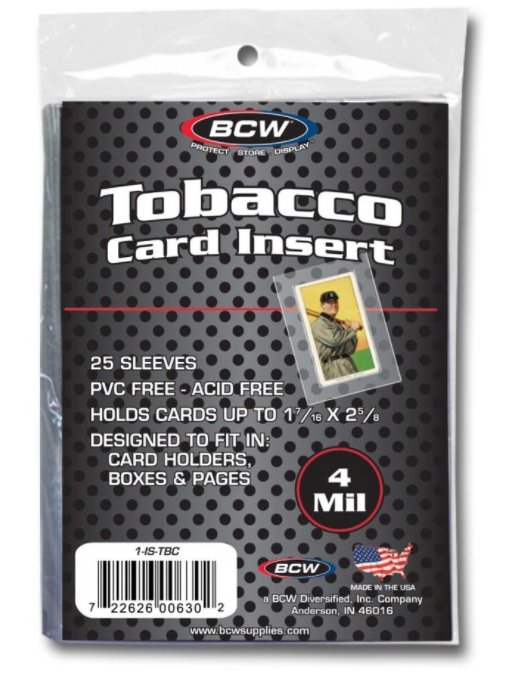 BCW Suppliers Tobacco Card Insert Sleeve Pack of 25 - Fits into Regular Top Loaders