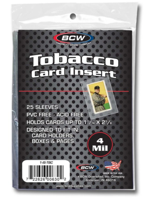 BCW Suppliers Tobacco Card Insert Sleeve Pack of 25 - Fits into Regula Bleacher Bum Collectibles BCW Suppliers Tobacco Card Insert Sleeve Pack of 25 - Fits into Regula Bleacher Bum Collectibles