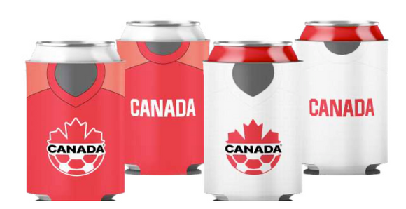 Team Canada Primary Current Logo International Soccer Reversible Can Cooler