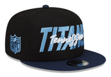 Men's Tennessee Titans New Era Black/Navy 2022 NFL Draft 9FIFTY Snapback Adjustable Hat