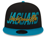 Men's Jacksonville Jaguars New Era Black/Teal 2022 NFL Draft 9FIFTY Snapback Adjustable Hat