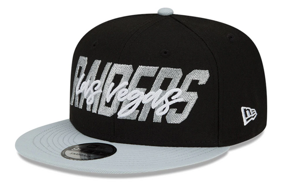 Men's Las Vegas Raiders New Era Black/Gray 2022 NFL Draft 9FIFTY Snapback Adjustable Hat